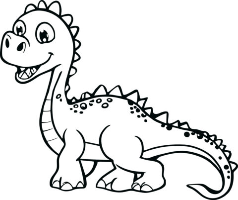 Happy Dino Coloring Page